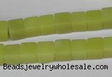 CCU64 15.5 inches 8*8mm cube olive jade beads wholesale