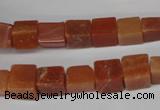 CCU68 15.5 inches 8*8mm cube red aventurine beads wholesale