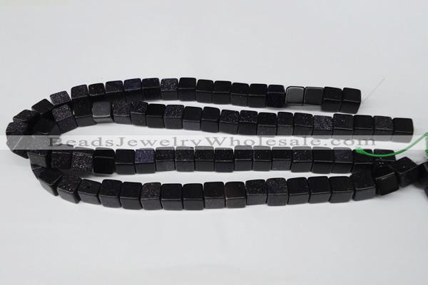 CCU71 15.5 inches 10*10mm cube blue goldstone beads wholesale