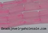 CCU711 15.5 inches 4*13mm cuboid rose quartz beads wholesale