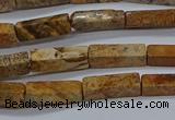 CCU738 15.5 inches 4*13mm cuboid picture jasper beads wholesale