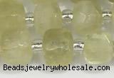 CCU756 15 inches 8*8mm faceted cube lemon quartz beads