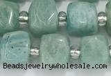 CCU762 15 inches 8*8mm faceted cube amazonite beads