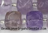 CCU779 15 inches 10*10mm faceted cube ametrine beads