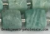 CCU787 15 inches 10*10mm faceted cube amazonite beads