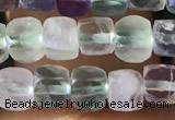 CCU804 15 inches 4mm faceted cube fluorite beads