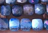 CCU810 15 inches 4mm faceted cube apatite beads