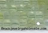 CCU832 15 inches 4mm faceted cube prehnite beads