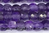 CCU840 15 inches 4mm faceted cube amethyst beads