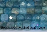 CCU853 15 inches 4mm faceted cube apatite beads