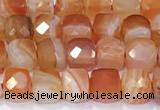 CCU865 15 inches 6mm faceted cube agate beads