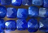 CCU868 15 inches 4mm faceted cube kyanite beads