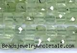 CCU876 15 inches 4mm faceted cube prehnite beads