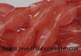 CCY01 15.5 inches 12*22mm faceted rice cherry quartz beads wholesale