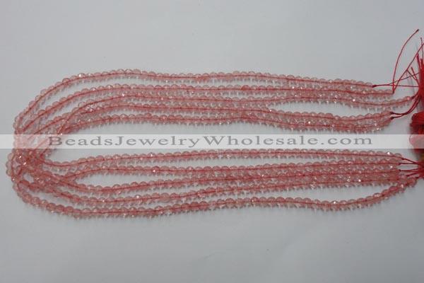 CCY110 15.5 inches 4mm faceted round cherry quartz beads wholesale