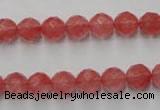 CCY112 15.5 inches 8mm faceted round cherry quartz beads wholesale