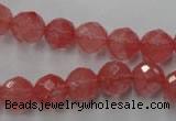 CCY113 15.5 inches 10mm faceted round cherry quartz beads wholesale