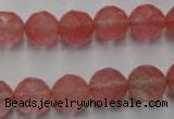 CCY114 15.5 inches 12mm faceted round cherry quartz beads wholesale