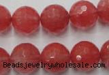 CCY115 15.5 inches 14mm faceted round cherry quartz beads wholesale