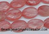 CCY165 15.5 inches 13*18mm faceted oval cherry quartz beads