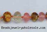 CCY209 4*8mm - 13*18mm faceted rondelle volcano cherry quartz beads