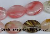 CCY218 15.5 inches 15*20mm oval volcano cherry quartz beads