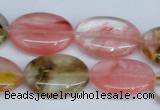 CCY219 15.5 inches 18*25mm oval volcano cherry quartz beads