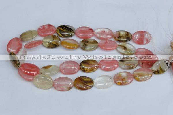 CCY219 15.5 inches 18*25mm oval volcano cherry quartz beads