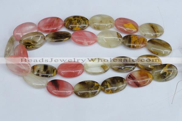 CCY220 15.5 inches 20*30mm oval volcano cherry quartz beads