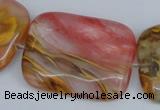 CCY223 15.5 inches 30*40mm rectangle volcano cherry quartz beads