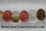 CCY404 15.5 inches 10*14mm faceted rondelle volcano cherry quartz beads