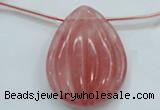 CCY57 30*40mm top-drilled teardrop cherry quartz beads wholesale