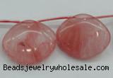 CCY58 25*30mm top-drilled conch cherry quartz beads wholesale