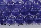 CCY604 15.5 inches 12mm faceted round blue cherry quartz beads