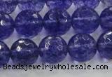 CCY605 15.5 inches 14mm faceted round blue cherry quartz beads