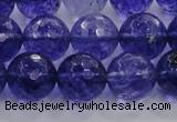 CCY606 15.5 inches 16mm faceted round blue cherry quartz beads