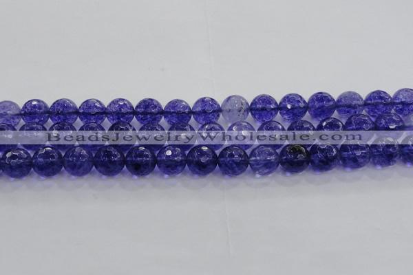 CCY606 15.5 inches 16mm faceted round blue cherry quartz beads