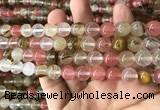 CCY633 15.5 inches 10mm round volcano cherry quartz beads wholesale