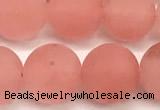 CCY673 15 inches 10mm round matte cherry quartz beads