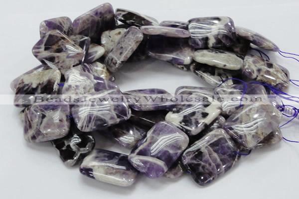 CDA08 15.5 inches 25*35mm rectangle dogtooth amethyst quartz beads