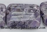 CDA313 15.5 inches 30*40mm rectangle dyed dogtooth amethyst beads