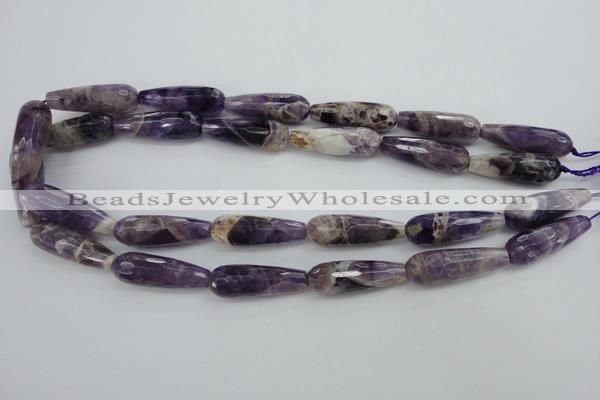 CDA32 15.5 inches 10*30mm faceted teardrop dogtooth amethyst beads