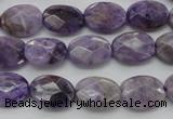 CDA323 15.5 inches 10*14mm faceted oval dyed dogtooth amethyst beads