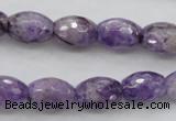 CDA333 15.5 inches 10*14mm faceted rice dyed dogtooth amethyst beads