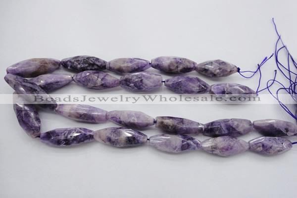 CDA335 15.5 inches 14*35mm faceted rice dyed dogtooth amethyst beads