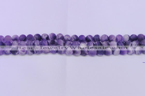 CDA352 15.5 inches 8mm round matte dogtooth amethyst beads