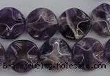 CDA37 15.5 inches 16mm wavy coin dogtooth amethyst beads