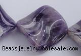 CDA41 15.5 inches 30*30mm twisted diamond dogtooth amethyst beads