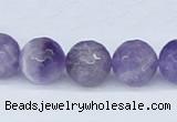 CDA62 15.5 inches 14mm faceted round dogtooth amethyst beads