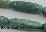 CDB12 12*40mm carved cylinder natural new dragon blood jasper beads